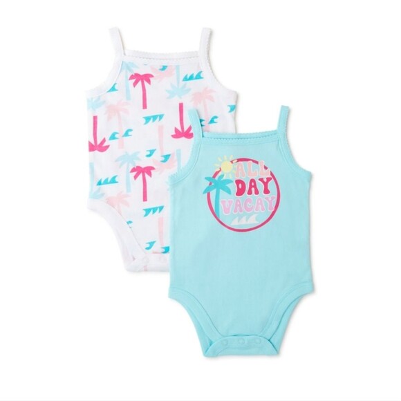 2-pack Baby Girls’ Cami Bodysuits from Garanimals 0-3 - Picture 1 of 5